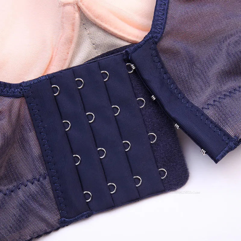 Sujetador con ribete de malla y encaje