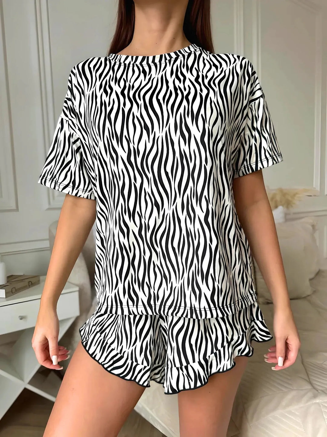 Pijama con estampado de zebra