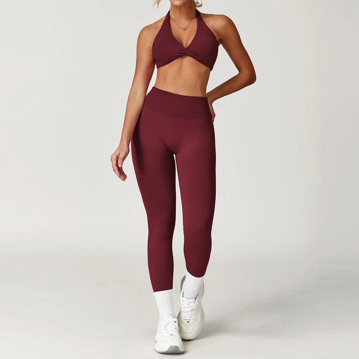 Conjunto deportivo sin costuras con leggings