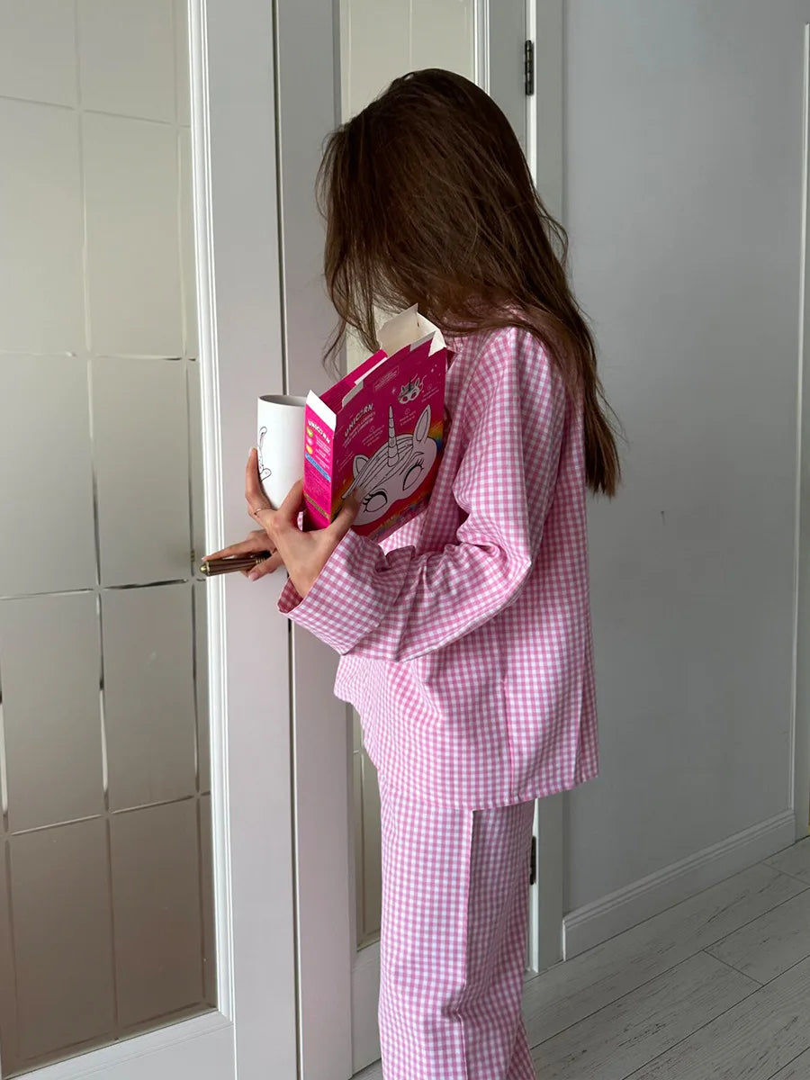 Pijama a cuadros de algodón