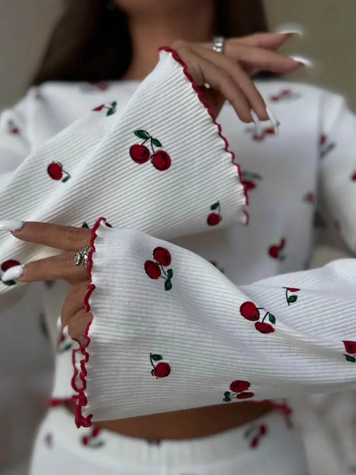 Pijama de punto acanalado con estampado