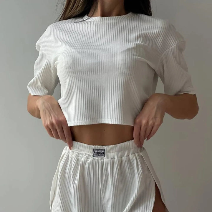 Pijama de punto acanalado