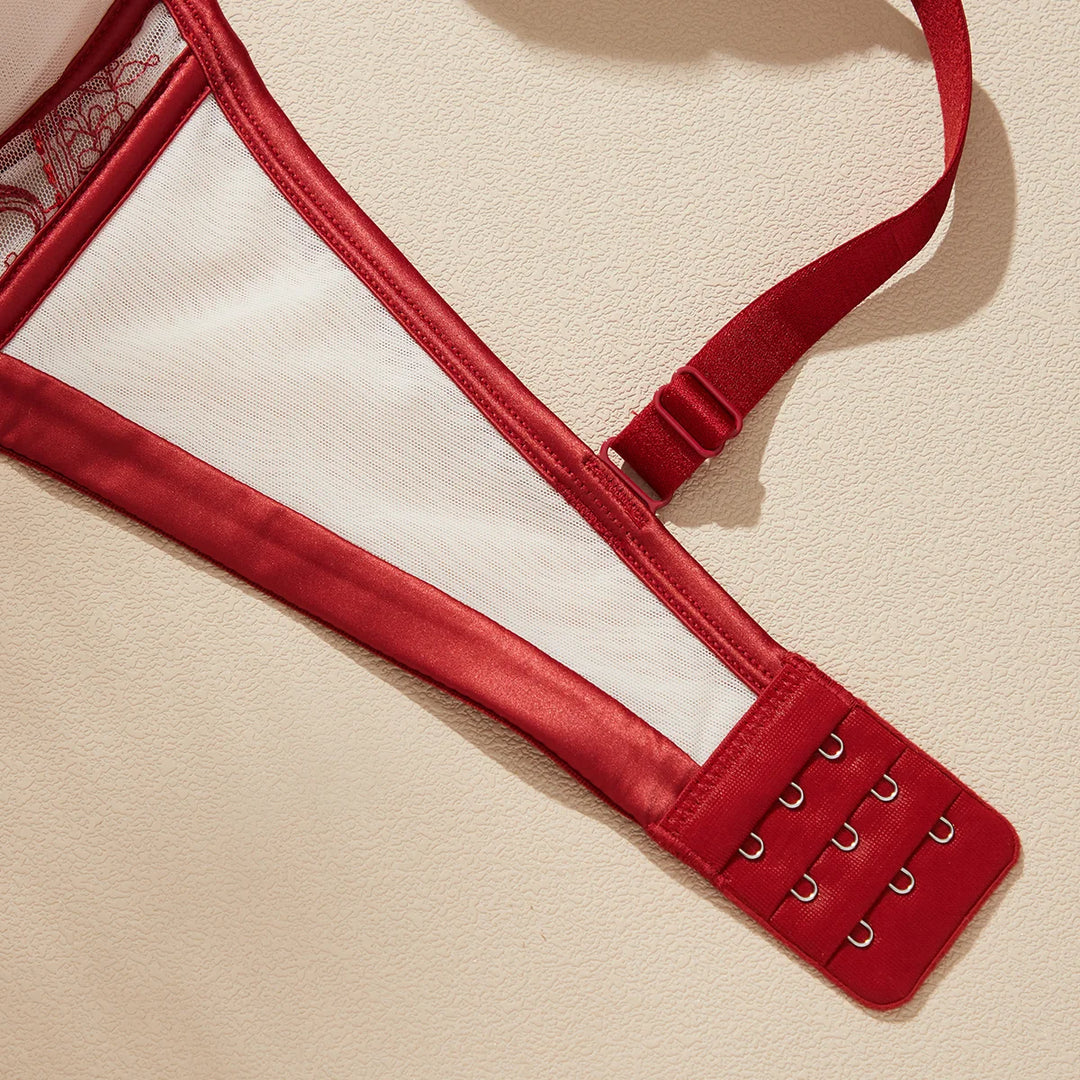 Sujetador con encaje y efecto semitransparente