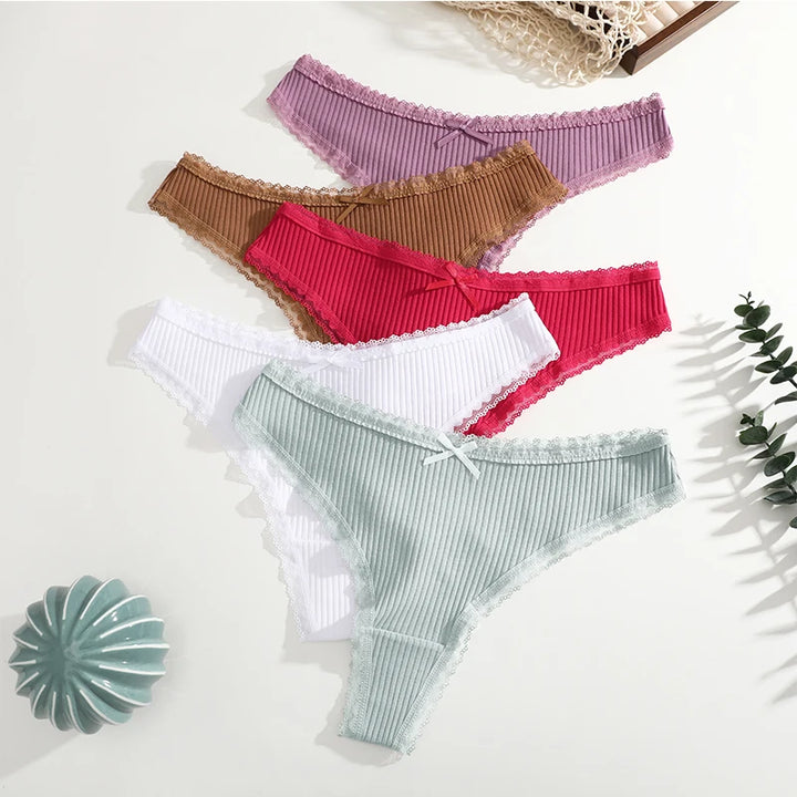 Paquete de 5 braguitas de punto acanalado