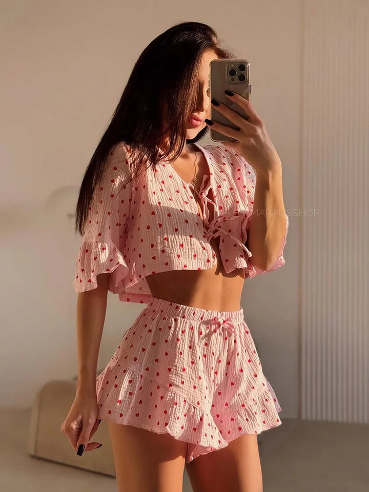 Conjunto de muselina con estilo oversize con estampado