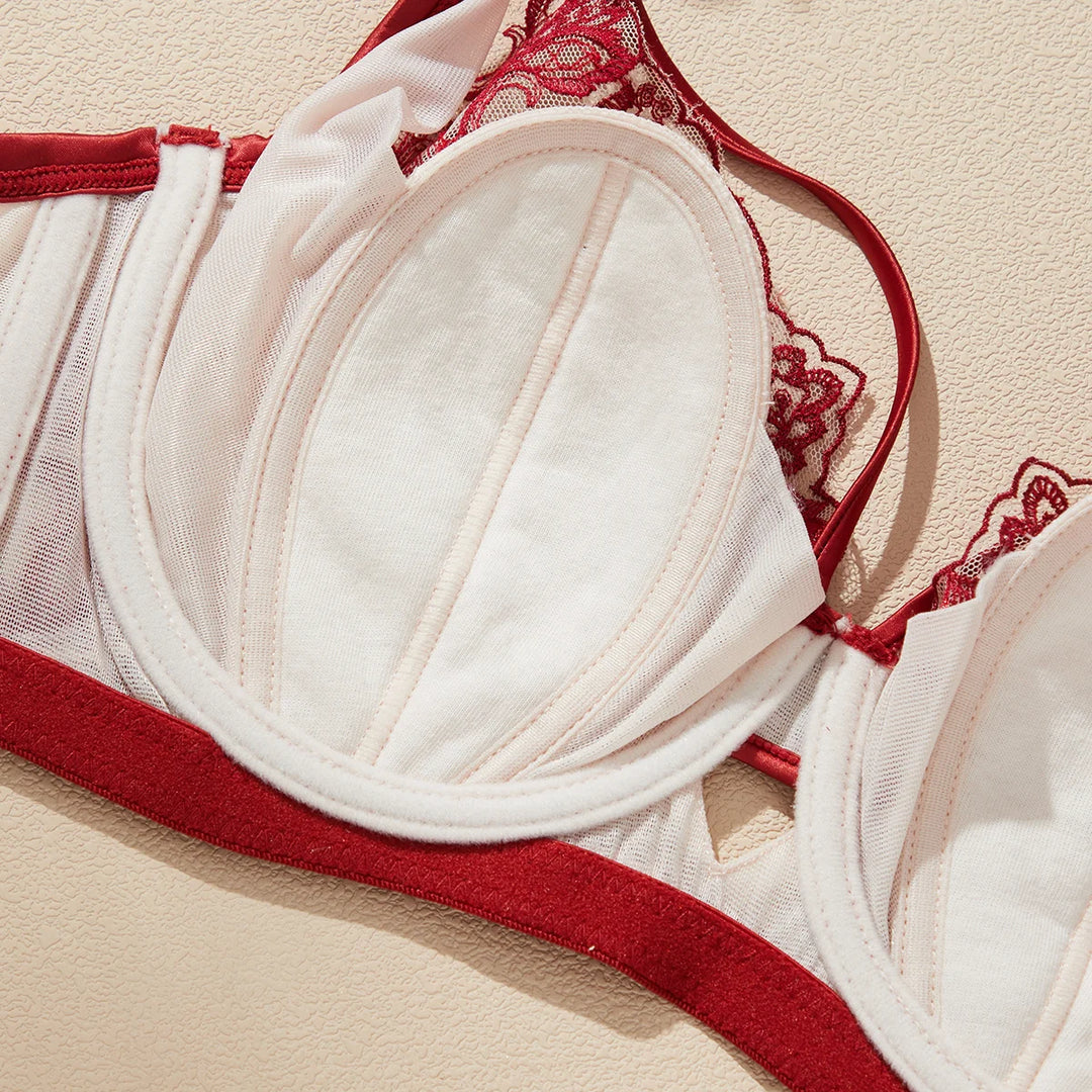 Sujetador con encaje y efecto semitransparente