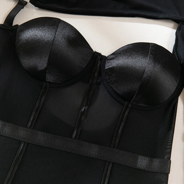 Body asimétrico con manga larga