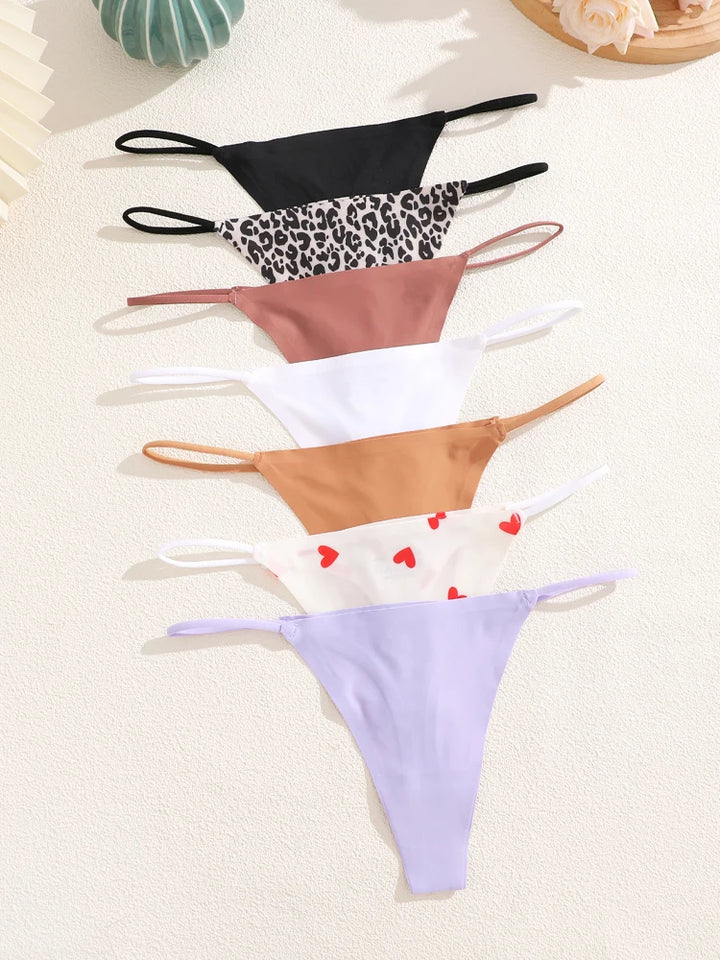 Paquete de 7 tangas con estampado