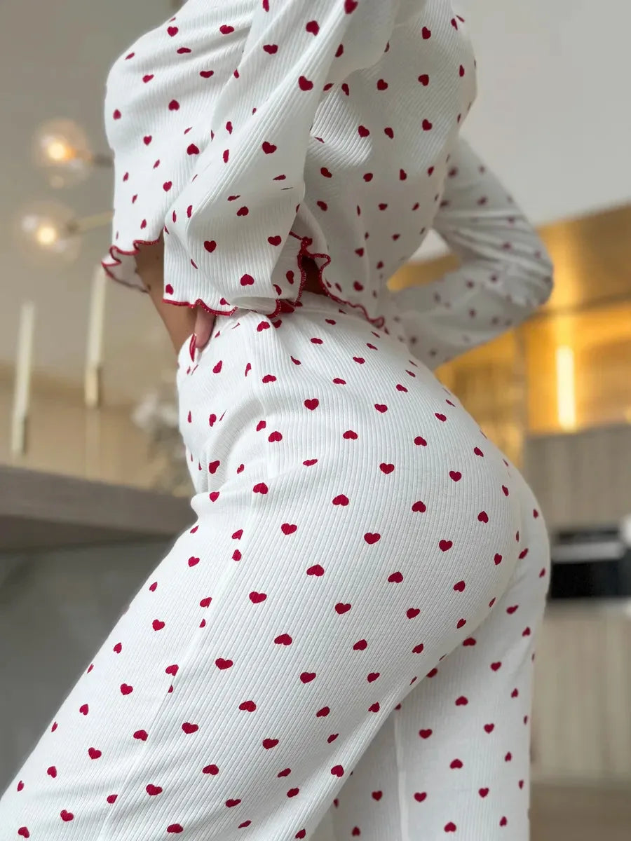 Pijama de punto acanalado con estampado