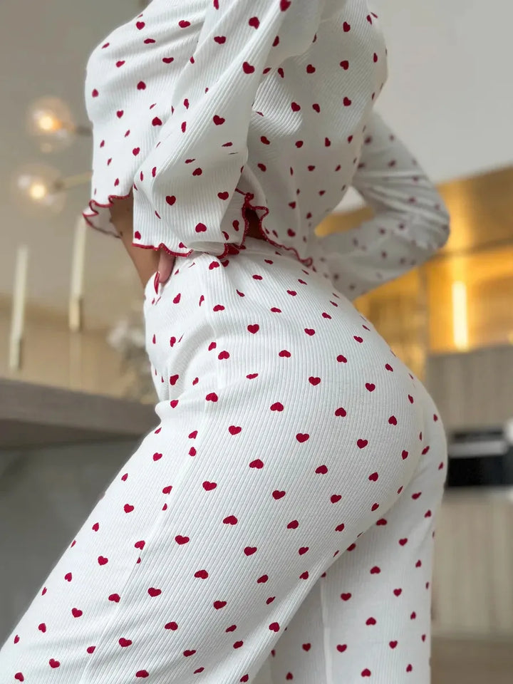 Pijama de punto acanalado con estampado