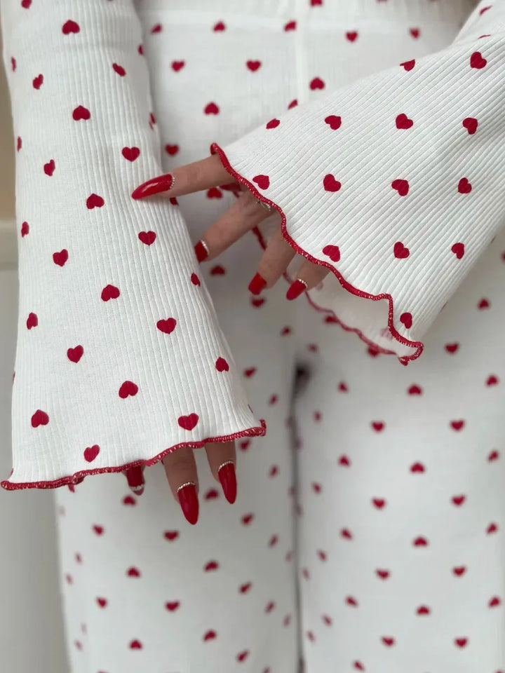 Pijama de punto acanalado con estampado