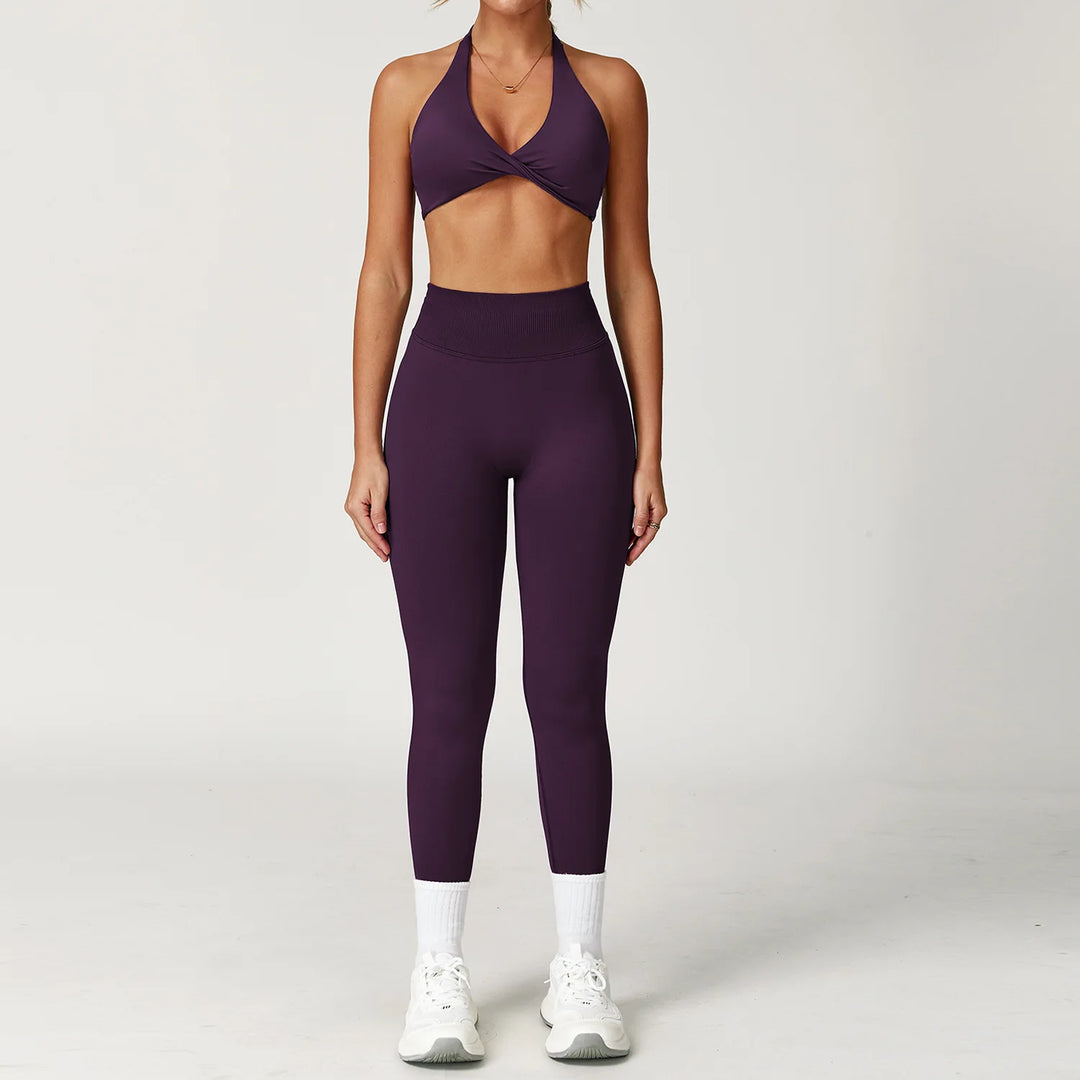 Conjunto deportivo sin costuras con leggings