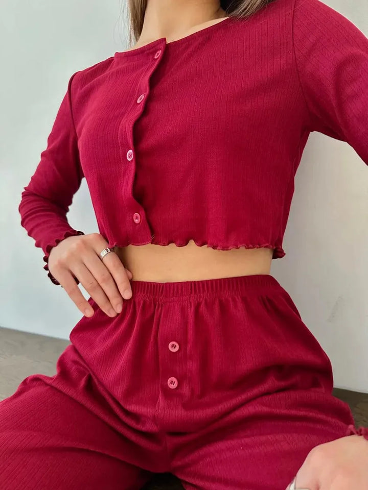 Pijama con manga larga y camiseta corta
