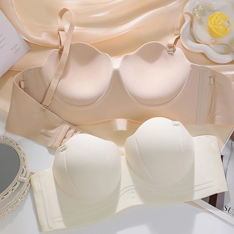 Sujetador sin aros con borde de volantes