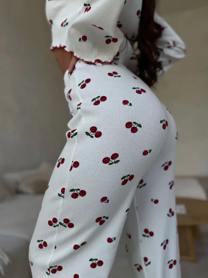 Pijama de punto acanalado con estampado