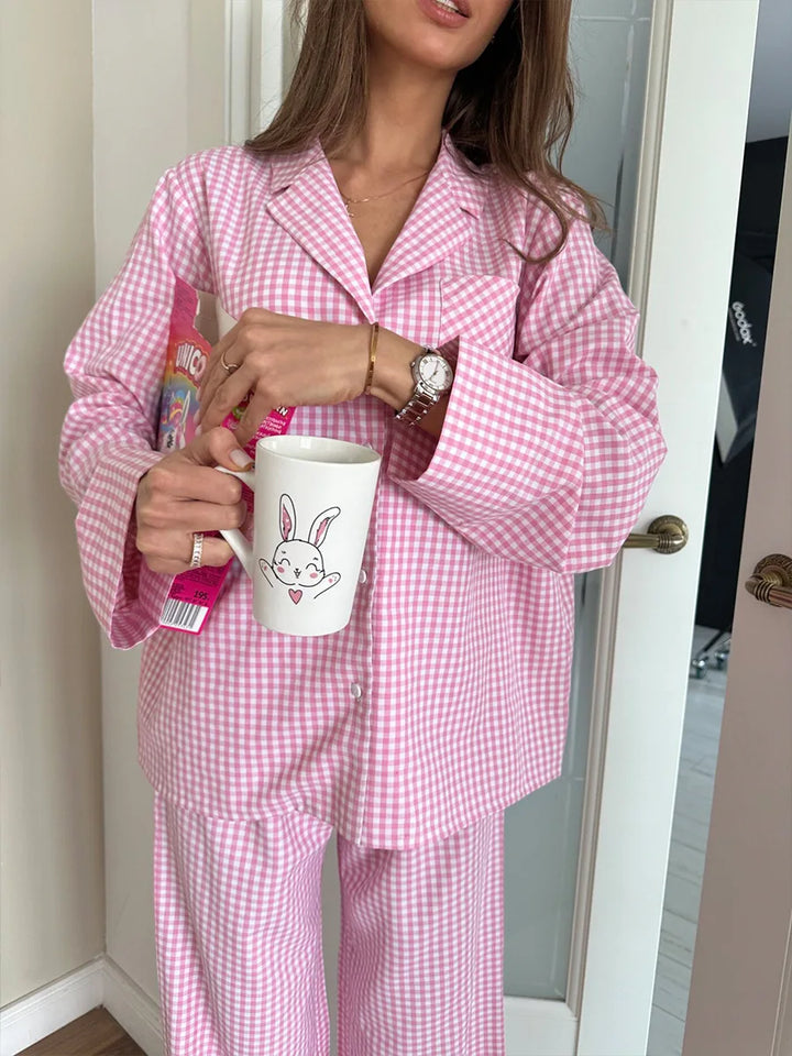 Pijama a cuadros de algodón