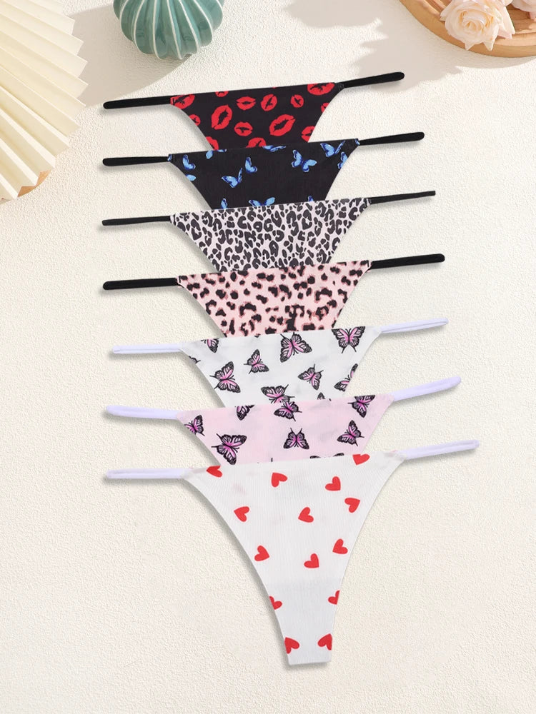 Paquete de 7 tangas con estampado