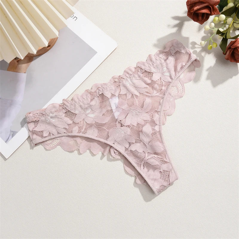 Paquete de 5 braguitas con bordado floral