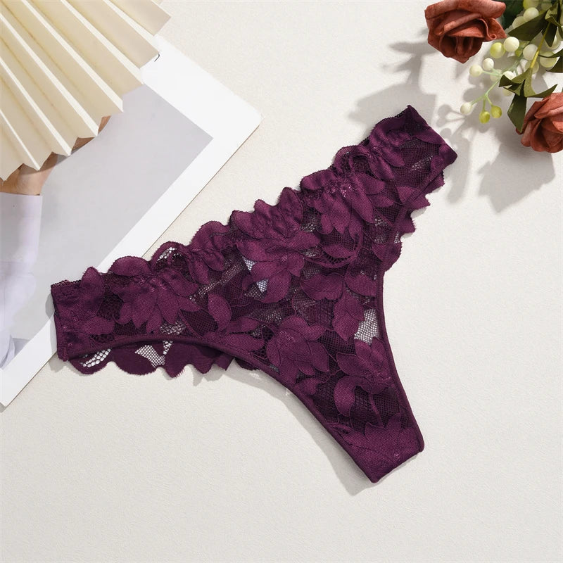 Paquete de 5 braguitas con bordado floral