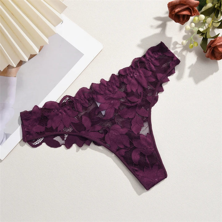 Paquete de 5 braguitas con bordado floral