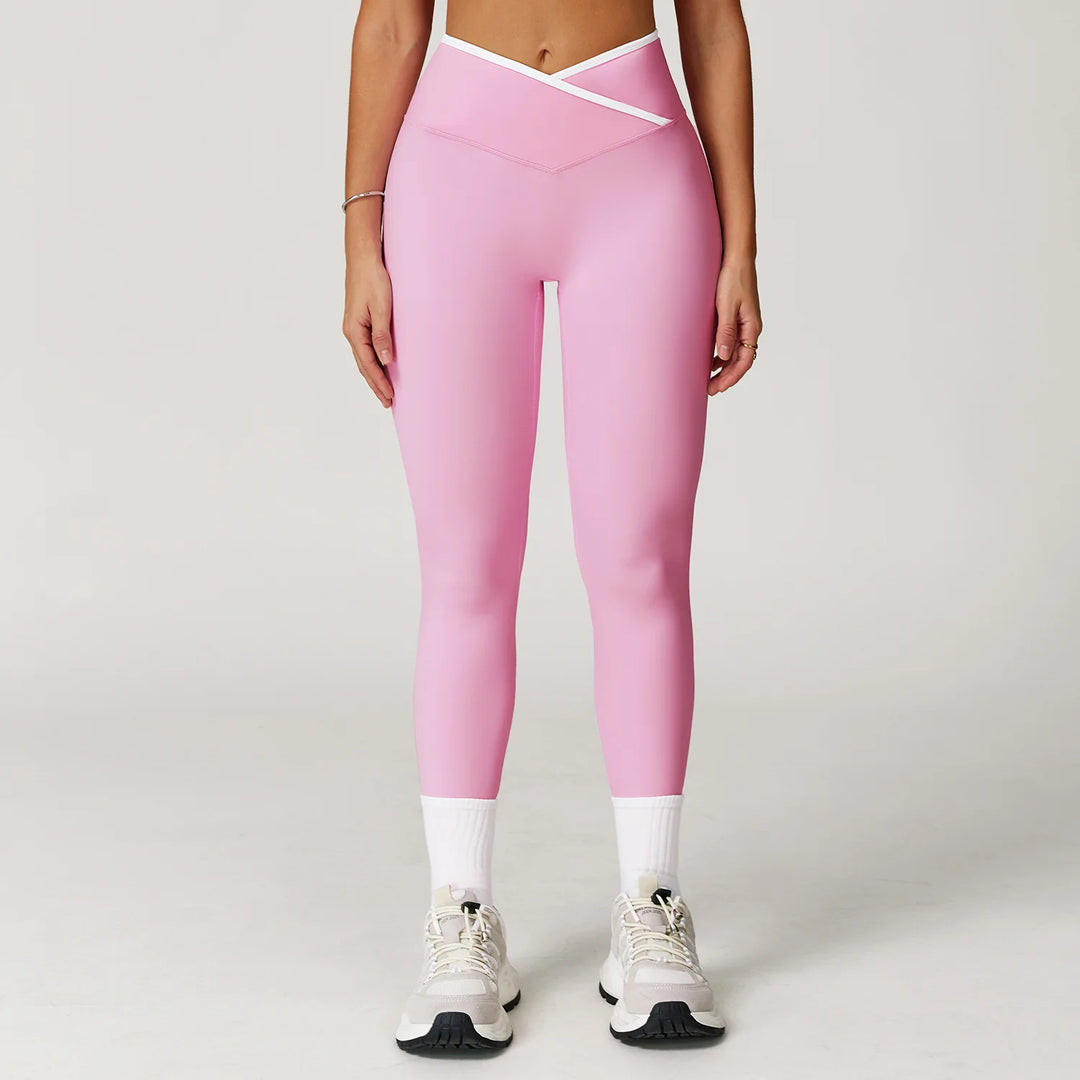 Leggings con ribete blanco