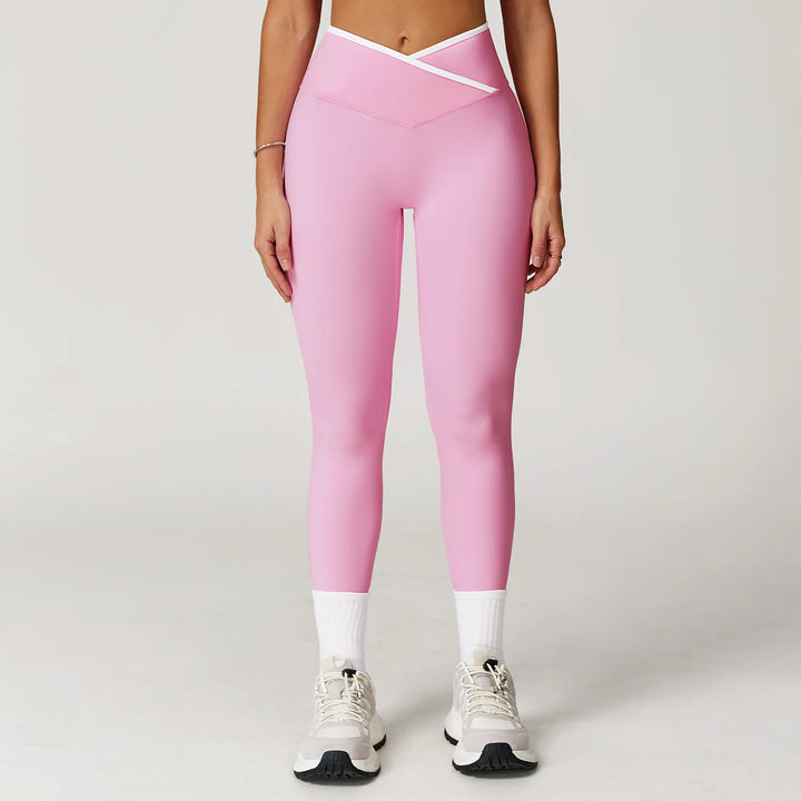 Leggings con ribete blanco