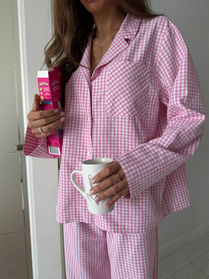 Pijama a cuadros de algodón
