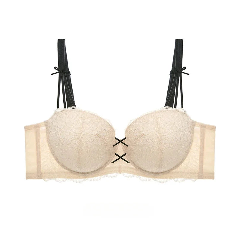 Sujetador de encaje con lacitos dobles