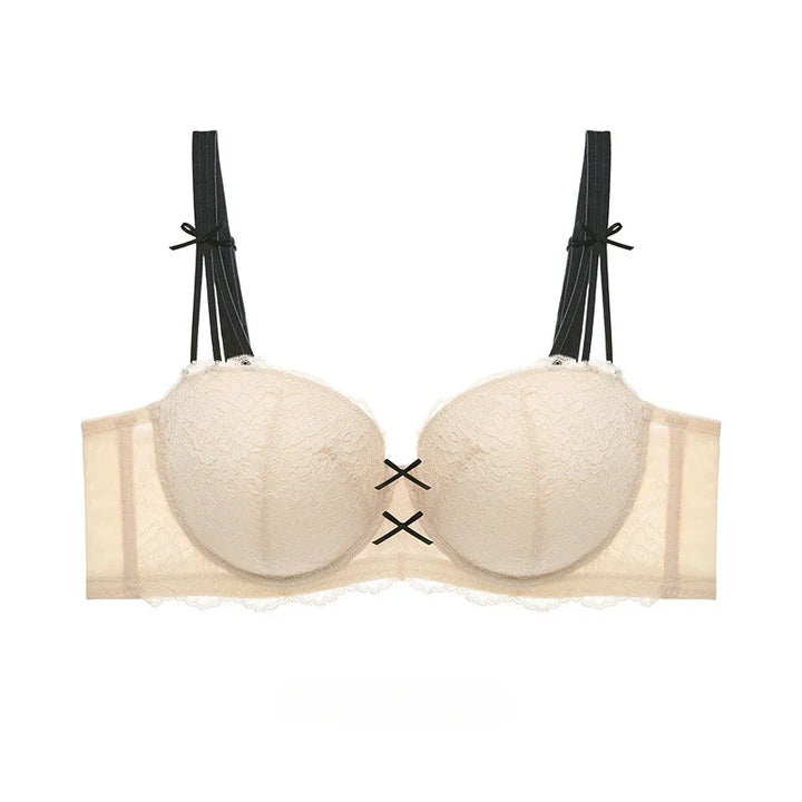 Sujetador de encaje con lacitos dobles