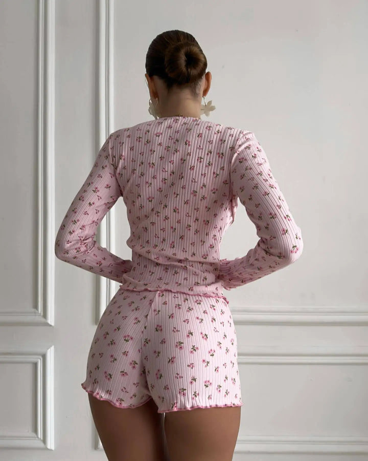 Conjunto de ropa para el hogar con sujetador y punto acanalado