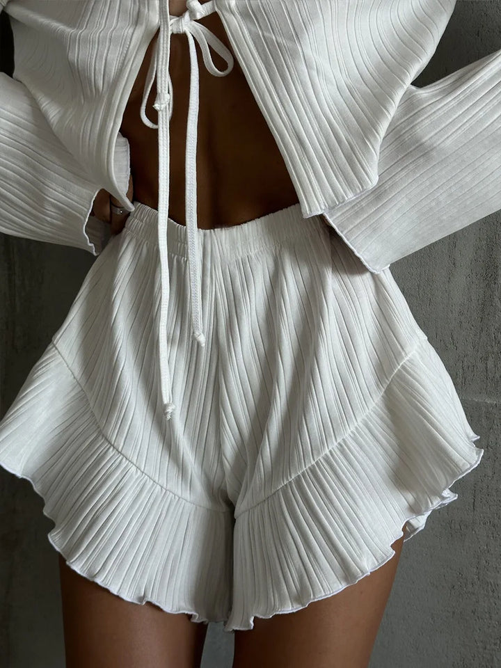Conjunto de muselina con top lazado