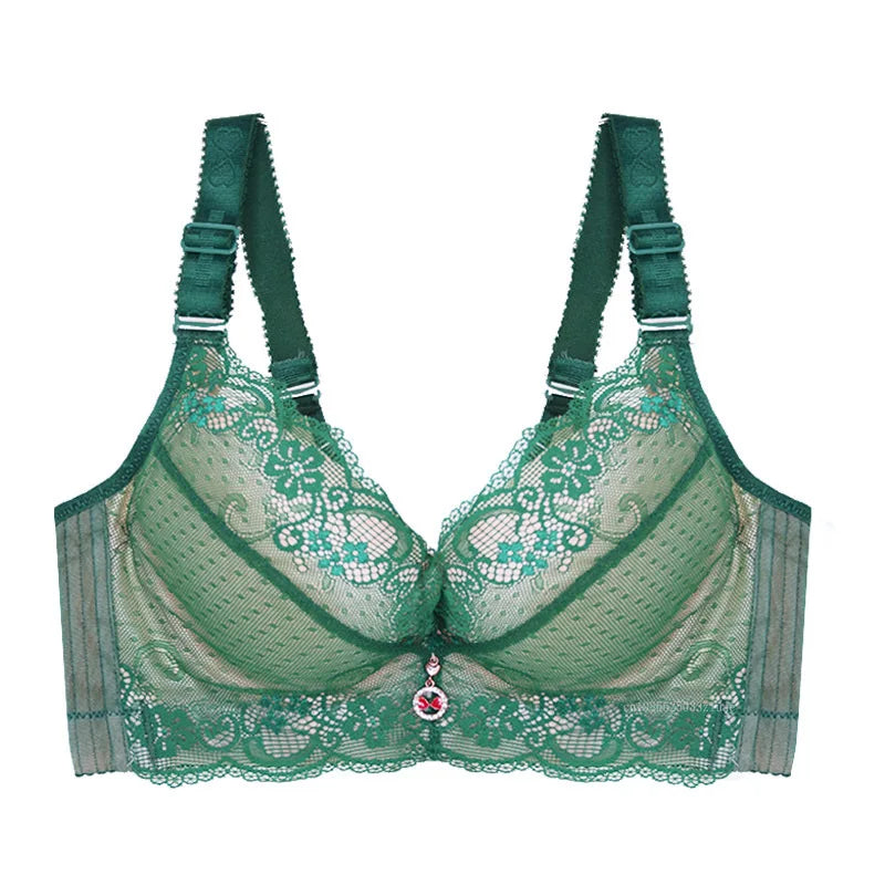 Sujetador con ribete de malla y encaje