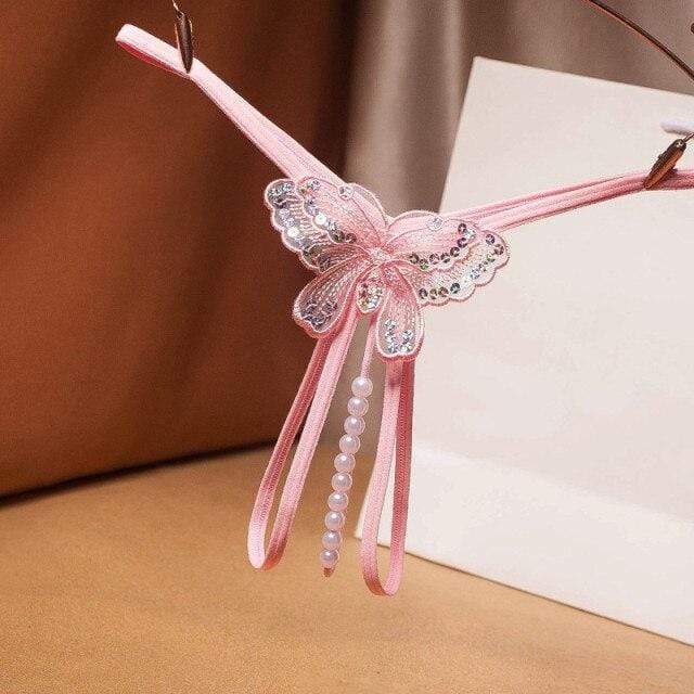 Tanga con mariposa bordada y perlas-Laurene.es