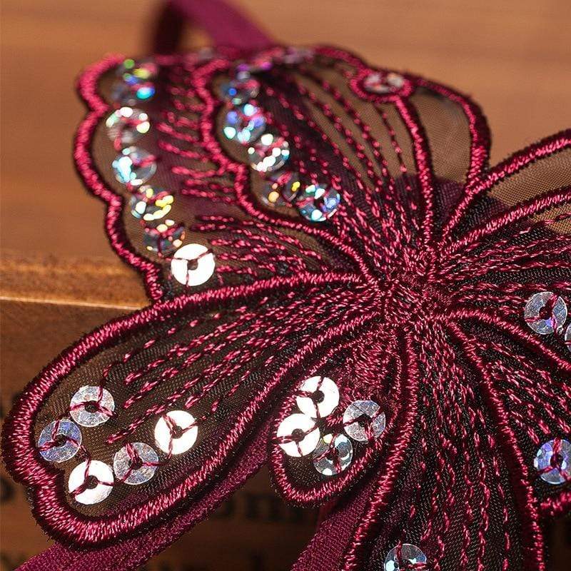 Tanga con mariposa bordada y perlas-Laurene.es