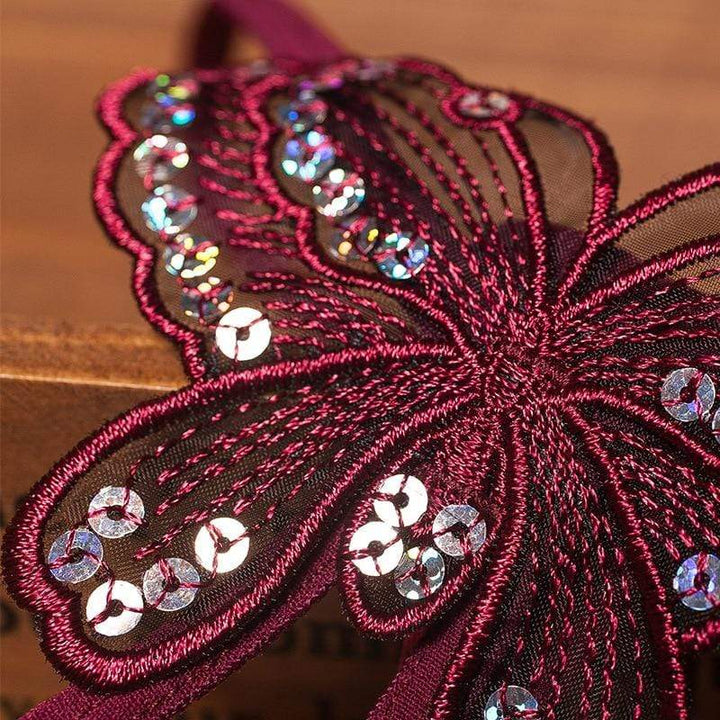 Tanga con mariposa bordada y perlas-Laurene.es