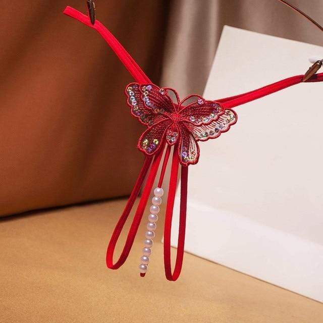 Tanga con mariposa bordada y perlas-Laurene.es