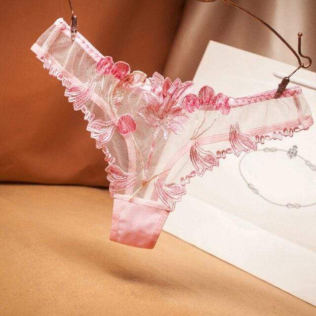 Tanga transparente con bordado-Laurene.es