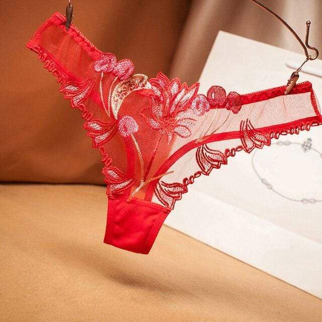 Tanga transparente con bordado-Laurene.es
