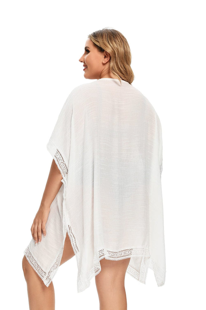 Vestido blanco de playa plus size-Laurene.es